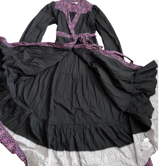 Allison New York Madison Full Wrap Black & Purple Maxi‎ Dress Size Medium - Picture 12 of 14